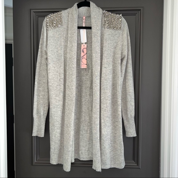 NWT Sweewe Paris x LF studded shoulder cardigan - Picture 3 of 12